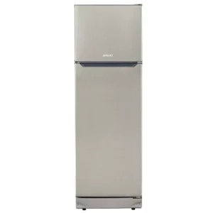 2 PUERTAS COLOR gris INOX - C/ ESTANTES DE VIDRIO - 290 Litros