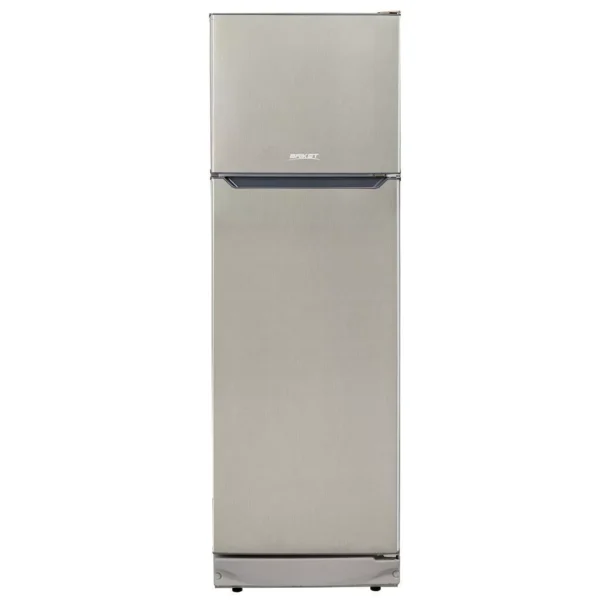 2 PUERTAS COLOR gris INOX - C/ ESTANTES DE VIDRIO - 290 Litros