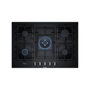 ANAFE DE GAS INTEGRABLE 11500W VIDRIO TEMPLADO CON 5 HORNALLAS. ANCHO 75 CM. COLOR NEGRO - BOSCH