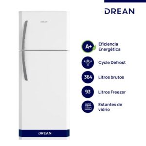 Heladera con freezer Cíclica 364 L Blanca Drean HDR370F50B