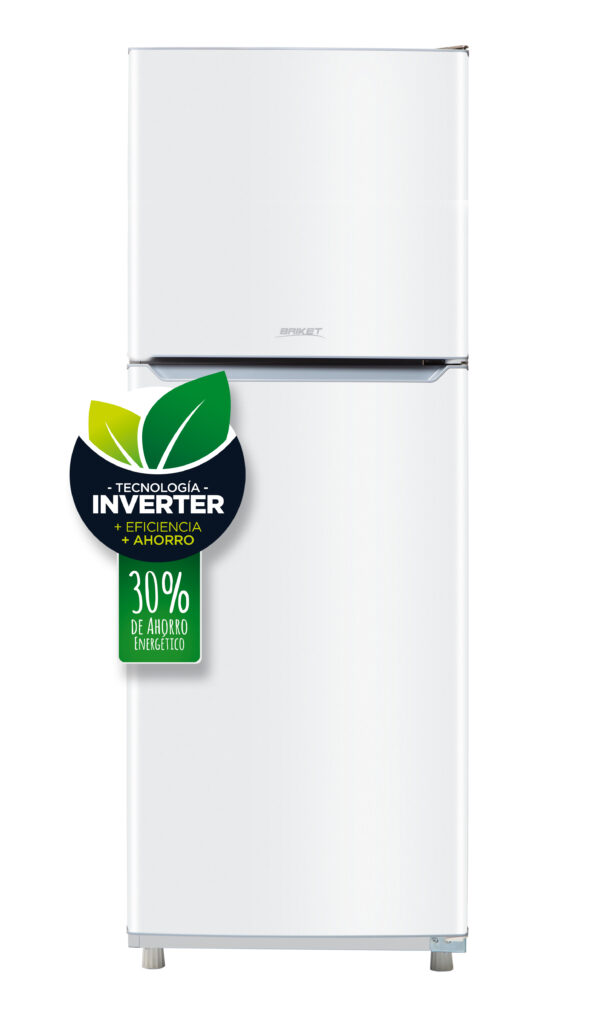 HELADERA INVERTER BRIKET BLANCA - C/ ESTANTES DE VIDRIO