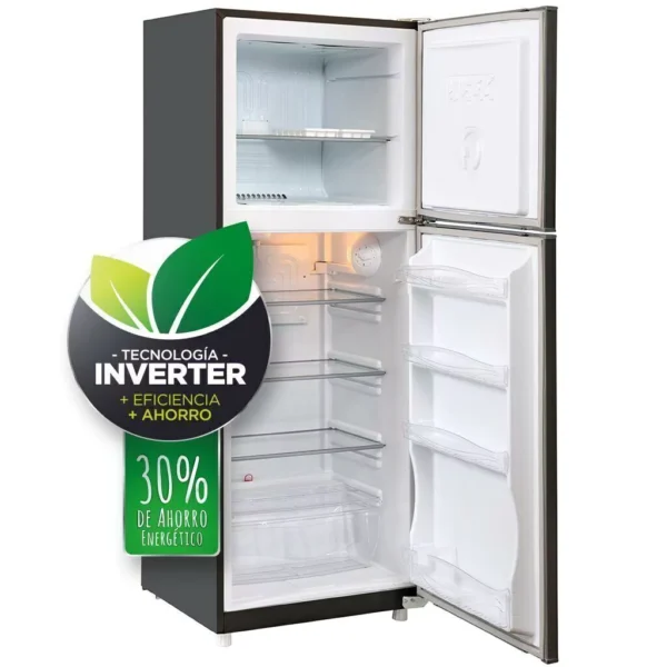 2 PUERTAS COLOR NEGRA - VERSIÓN INVERTER C/ ESTANTES DE VIDRIO - 350 Litros - Image 2