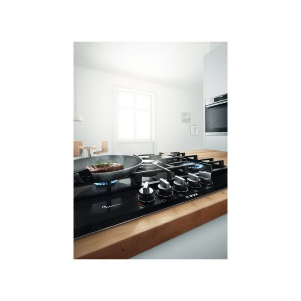 ANAFE DE GAS INTEGRABLE 11500W VIDRIO TEMPLADO CON 5 HORNALLAS. ANCHO 75 CM. COLOR NEGRO - BOSCH - Image 2