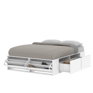 Cama con cajones y botineros Roble Bardolino