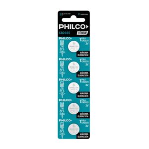 PILA DE LITIO CR2025. BLISTER POR 5 UNIDADES - PHILCO