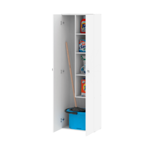 Escobero De 2 Puertas Grande Con 4 Estantes