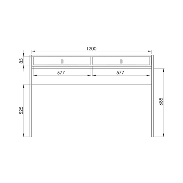 Escritorio Caja Industrial Con Cajones 120Cm - Image 6