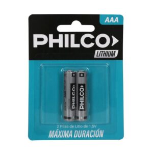 PILA DE LITIO AAA. BLISTER POR 2 UNIDADES - PHILCO