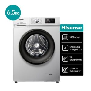 LAVARROPAS 1000 RPM CARGA FRONTAL 6.5KG. COLOR GRIS - HISENSE