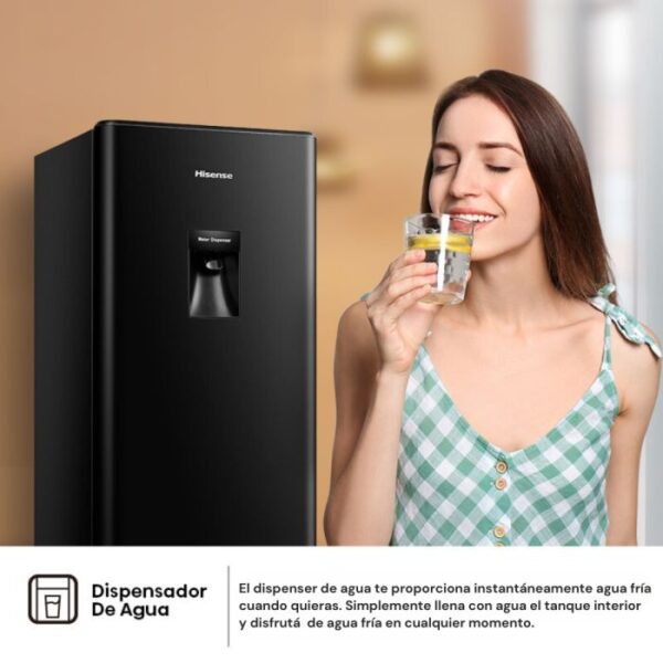 HELADERA 177 LTS. SINGLE DOOR CON DISPENSER. COLOR NEGRO - HISENSE - Image 13