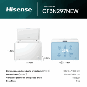 FREEZER HORIZONTAL 297 LTS. CÍCLICO. COLOR BLANCO - HISENSE