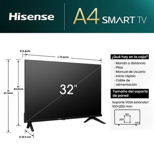 SMART TV 32" LED HD. SISTEMA VIDAA - HISENSE - Image 7