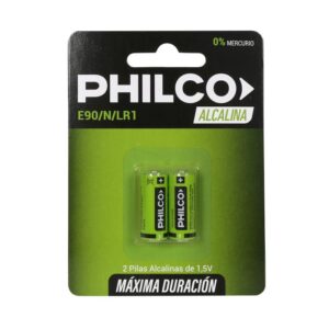 PILA ALCALINA E90. BLISTER POR 2 UNIDADES - PHILCO
