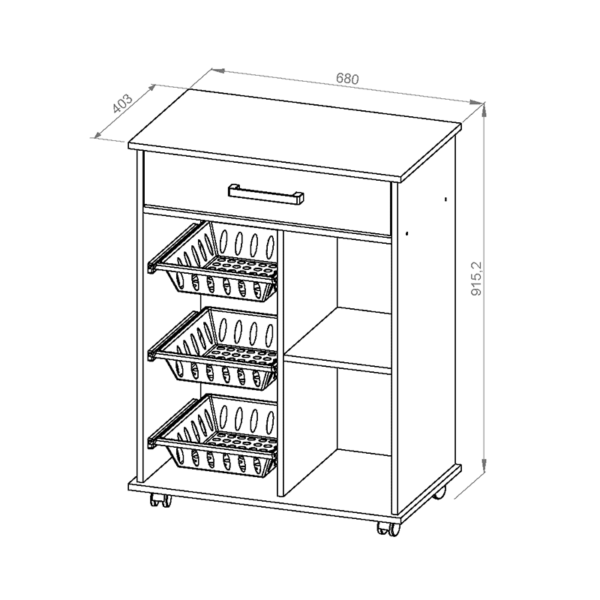 Mueble Frutero Con Puerta, Estante Y Cajón - Image 5