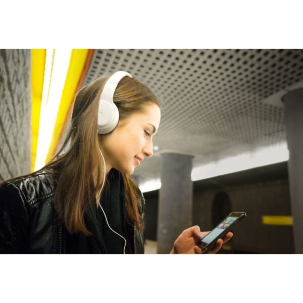 AURICULAR OVER EAR CON CABLE TIPO VINCHA. COLOR BLANCO - MOTOROLA (XT 120) - Image 4