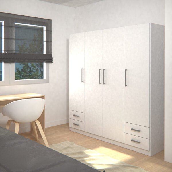 Placard 4 Ptas De Abrir, Estantes y 4 Cajones 1,73 Mt Roble Kendal - Image 8