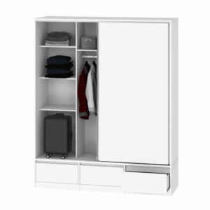 Placard 2 Puertas Corredizas 3 Cajones Externos 1,80 Mt Wengue