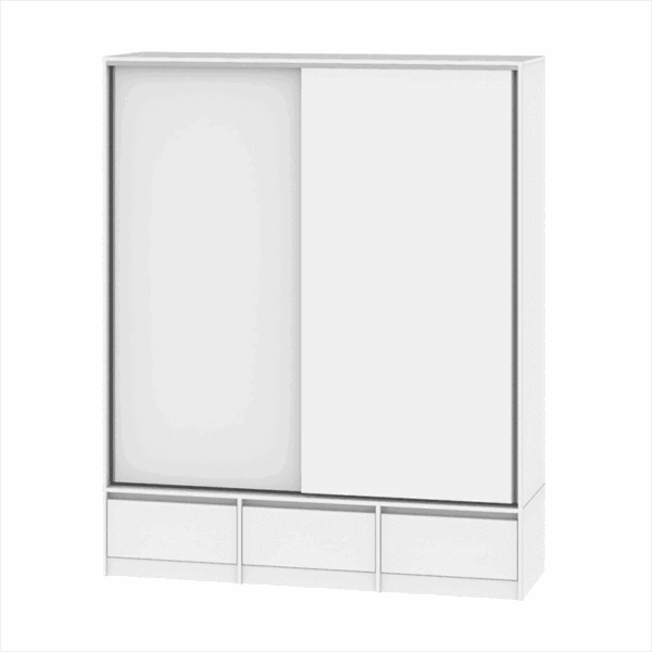 Placard 2 Puertas Corredizas 3 Cajones Externos 1,80 Mt Wengue - Image 2