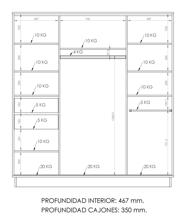 Placard 2 Puertas Corredizas 1,80Mt - Image 11