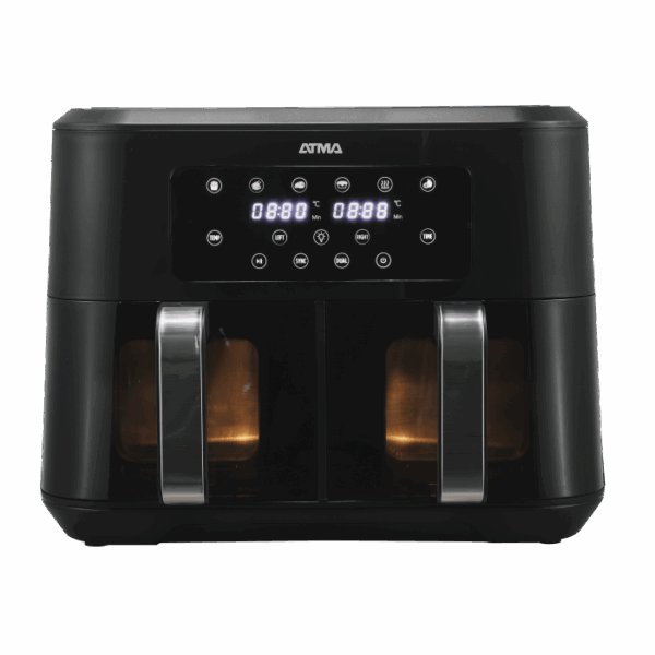 FREIDORA DE AIRE DIGITAL DOBLE CON VISOR 8.5 LTS 2200W. COLOR NEGRO - ATMA