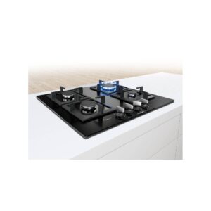 ANAFE DE GAS INTEGRABLE 7500W. CONTROL A PERILLA CON 4 HORNALLAS. ANCHO 60 CM. COLOR NEGRO - BOSCH (SERIE 6)