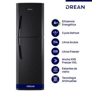 Heladera Drean Cíclica 314L HDR320F50N Negro