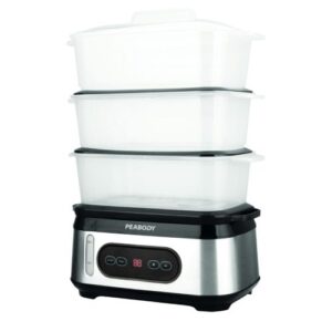 Vaporera Peabody Pe-st1000ix - 2 Bandejas Tapa Bowl Parroz 15lts 850w