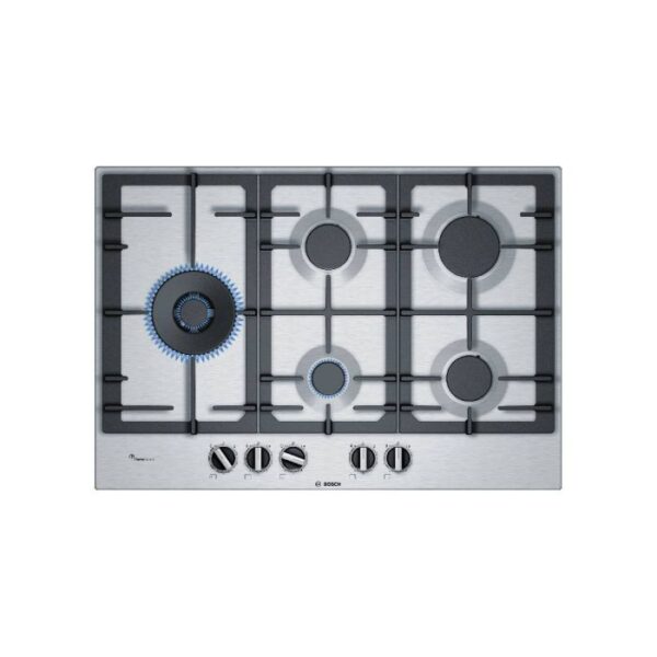 ANAFE A GAS INTEGRABLE 12500W. CONTROL A PERILLA CON 5 HORNALLAS. ANCHO 75 CM. ACERO INOXIDABLE - BOSCH