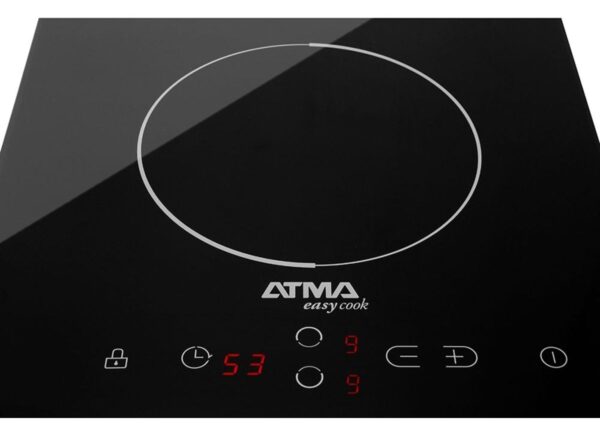 ANAFE ELÉCTRICO 3000W. VITROCERÁMICO TÁCTIL CON 2 HORNALLAS. COLOR NEGRO - ATMA - Image 2
