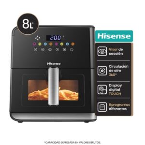 FREIDORA DE AIRE DIGITAL 8 LTS 1700W. COLOR NEGRO - HISENSE