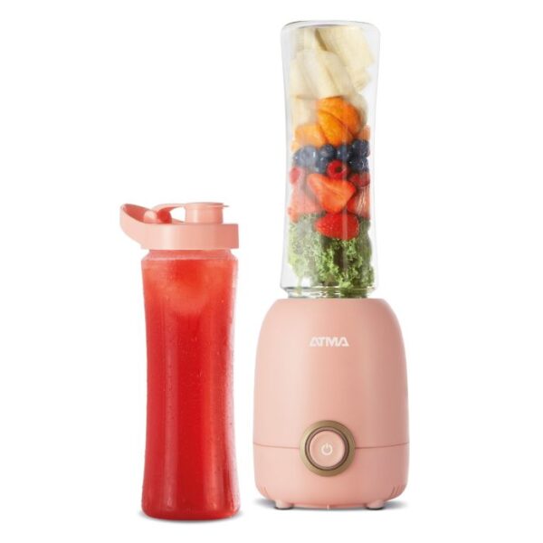 LICUADORA PERSONAL 600 ML 300W. CON VASO ADICIONAL. COLOR ROSA - ATMA (ESSENTIAL)