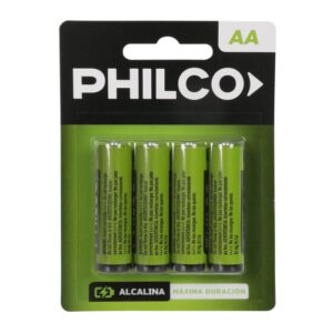 PILA ALCALINA AA. BLISTER POR 4 UNIDADES - PHILCO