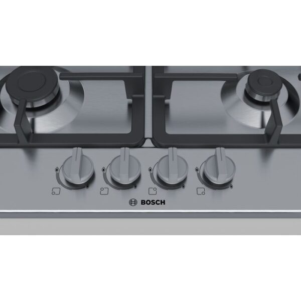 ANAFE A GAS INTEGRABLE 7800W. CONTROL A PERILLA CON 4 HORNALLAS. ANCHO 60 CM. ACERO INOXIDABLE - BOSCH - Image 3