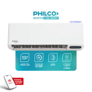 AIRE ACOND. 3350 FG. SPLIT INVERTER  FRÍO/CALOR 3900W CON WIFI. COLOR BLANCO - PHILCO (PURE ENERGY)