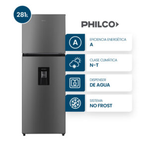 HELADERA TOP MOUNT NO FROST 267L BRUTO CON DISPENSER PHILCO - PHNT267XD2