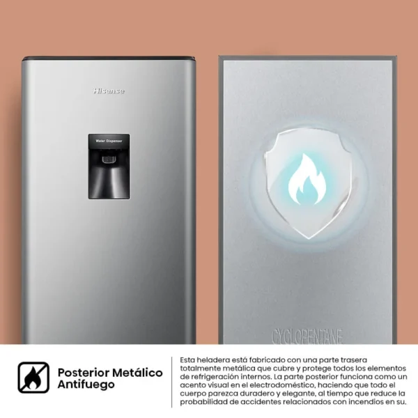 HELADERA SINGLE DOOR HISENSE GRIS CON DISPENSER - Image 3