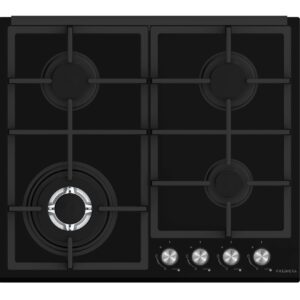 ANAFE A GAS 4 HORNALLAS, 60 CM, BASE NEGRA, PD-AG60N