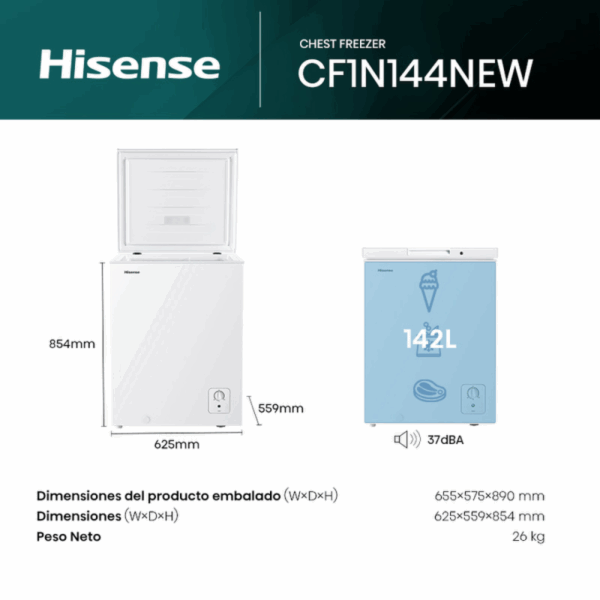 FREEZER DE POZO HISENSE 144L - Image 2