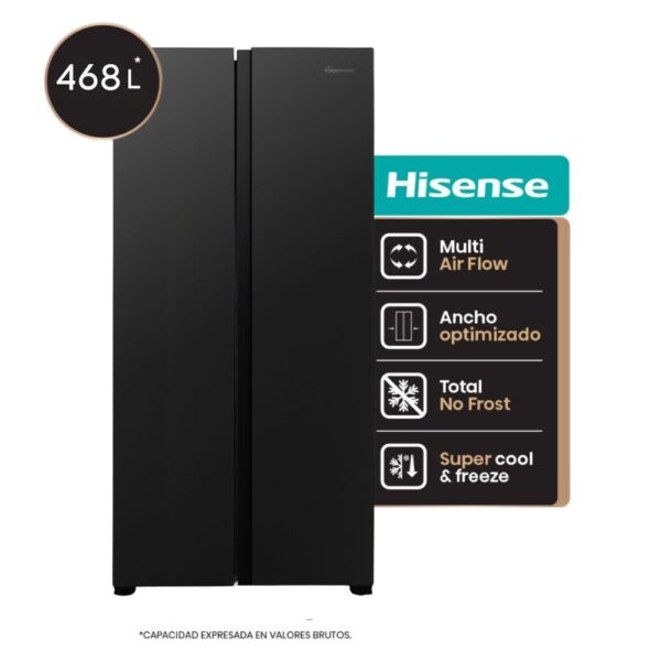 HELADERA SIDE BY SIDE NEGRA 468L - Image 5